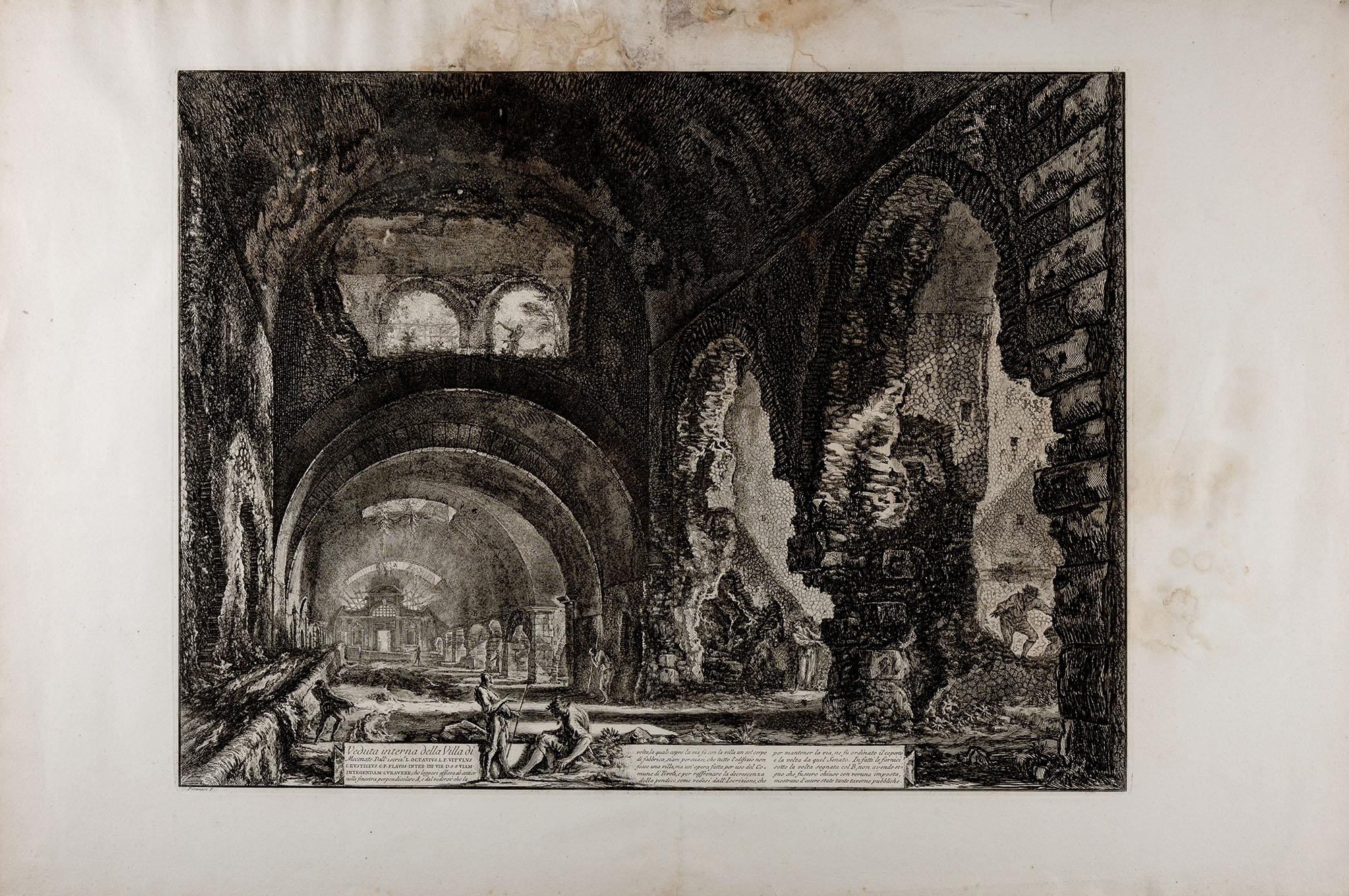 5 Veduta interna della Villa di Mecenate Vedute di Roma 1748-1778 Aguafuerte